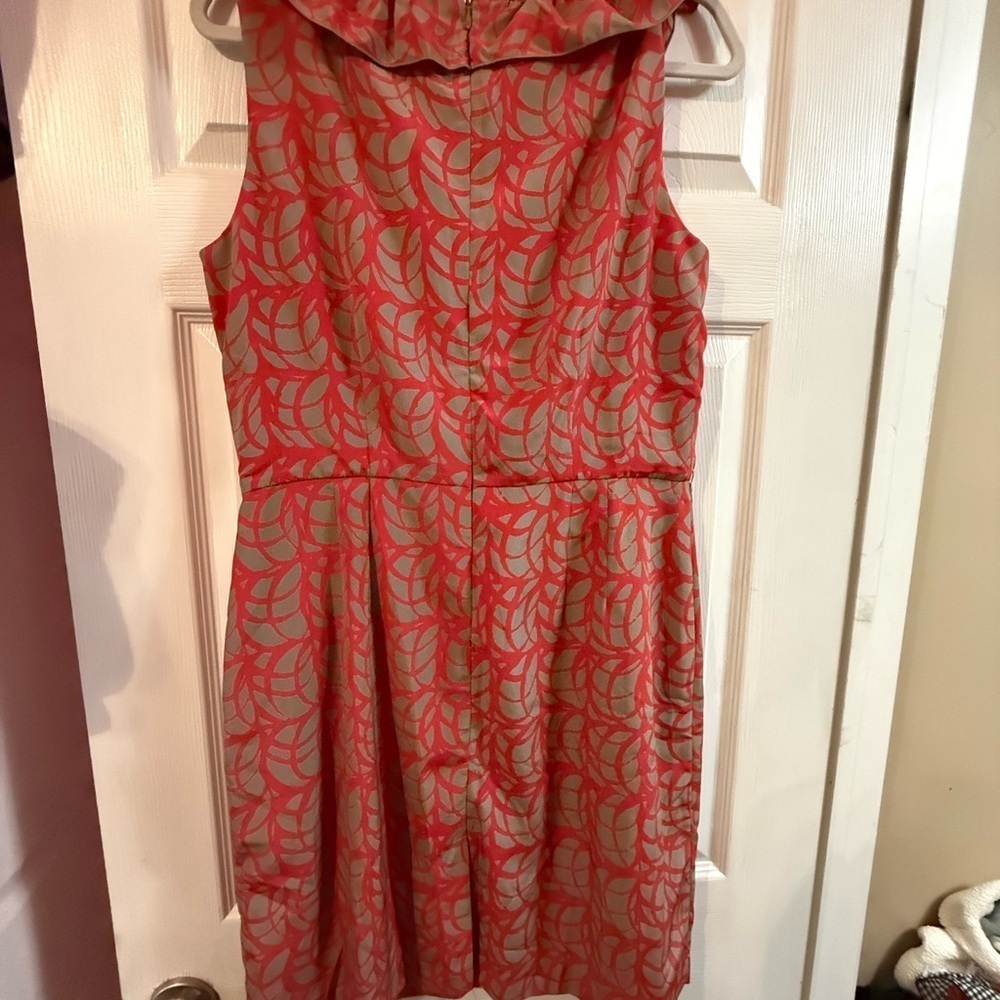 Banana Republic Coral Ruffle-Front Midi Dress (Bin 12) - Picture 4 of 4